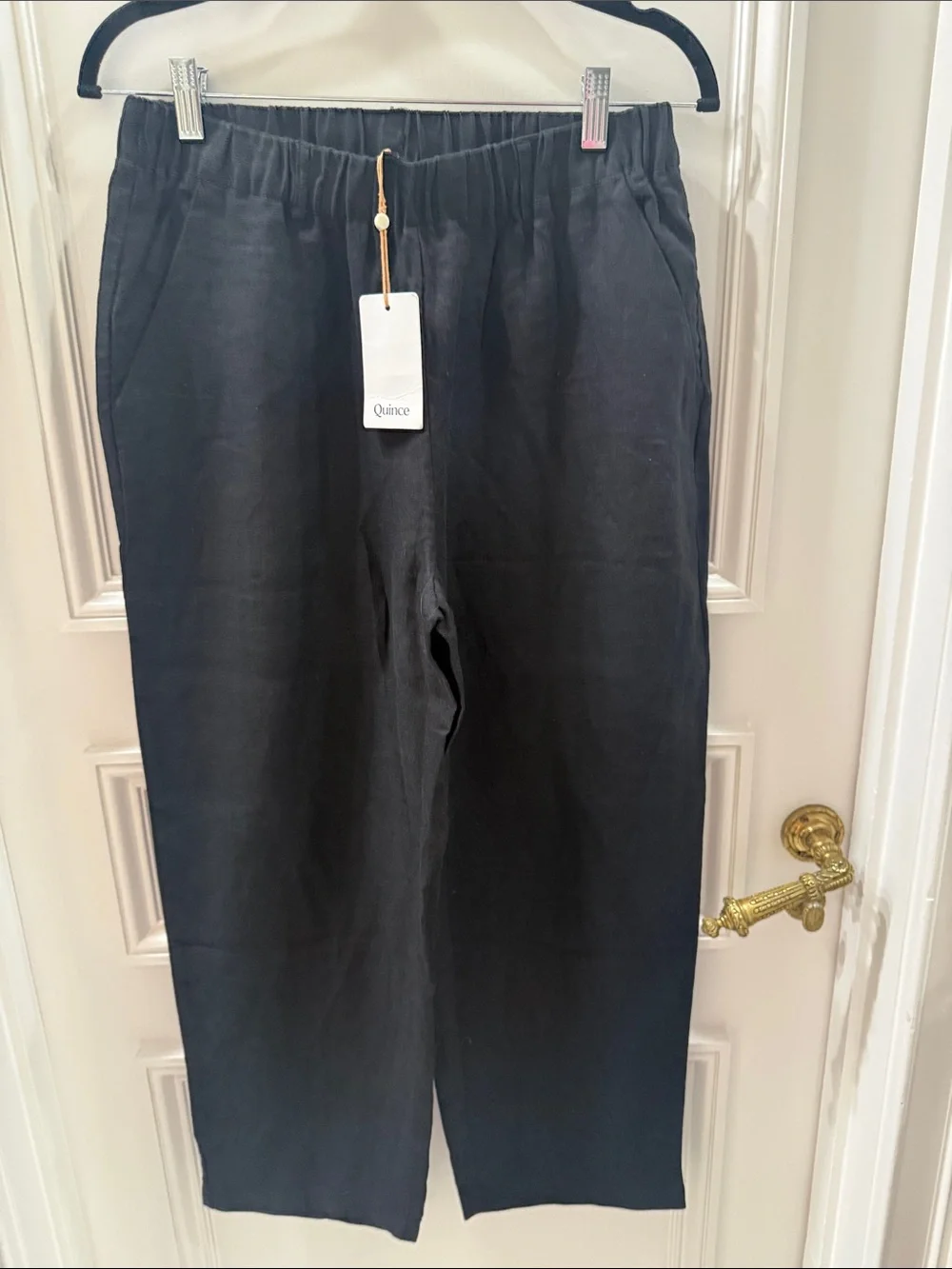 NWT Quince 100% European Linen Pants Black Medium (332)